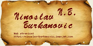 Ninoslav Burkanović vizit kartica